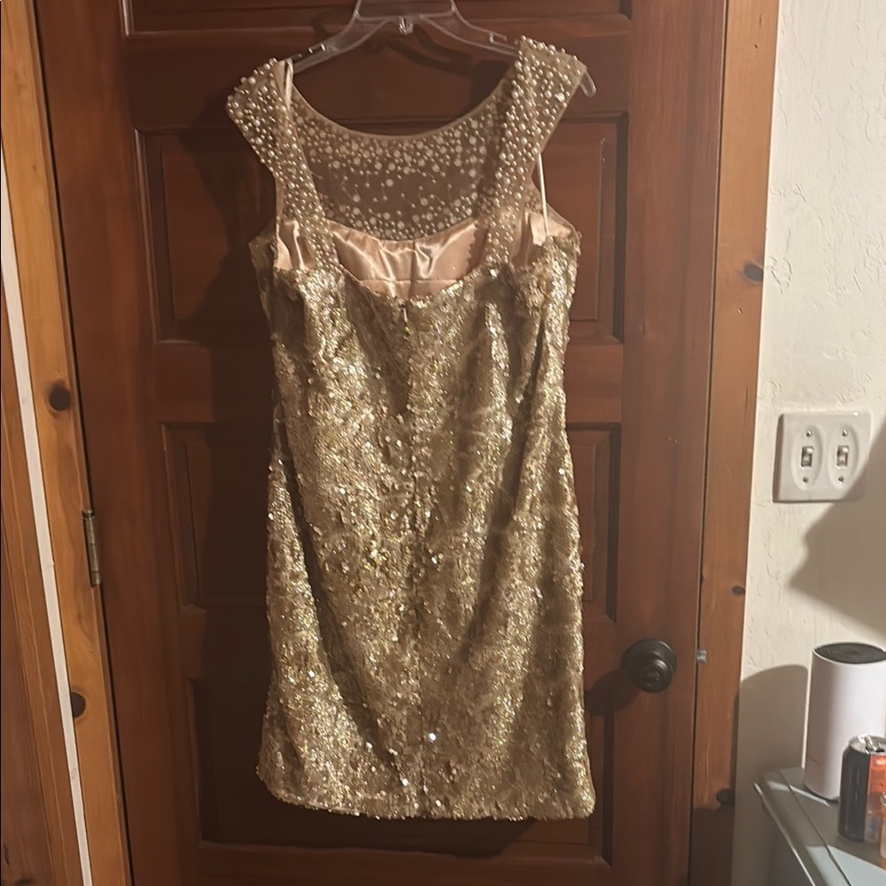 Dazzling Gold Sequin Mini Dress - image 3